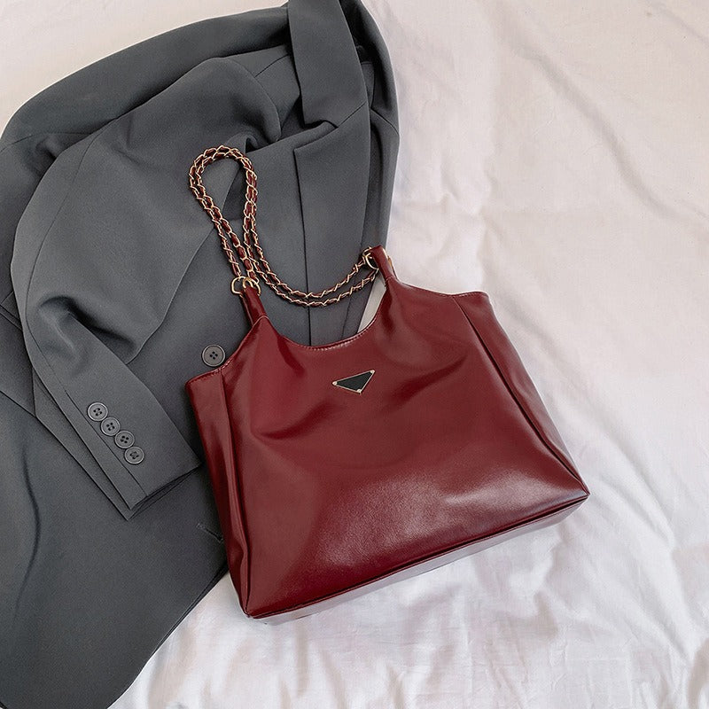 Wholesale synthetic leather shoulder armpit bag commuting large bag women's fashion tote bag class bag